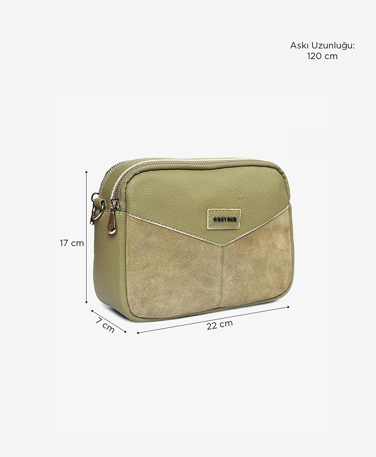 Kadın Yeşil İki Bölmeli Omuz Çantası - 6