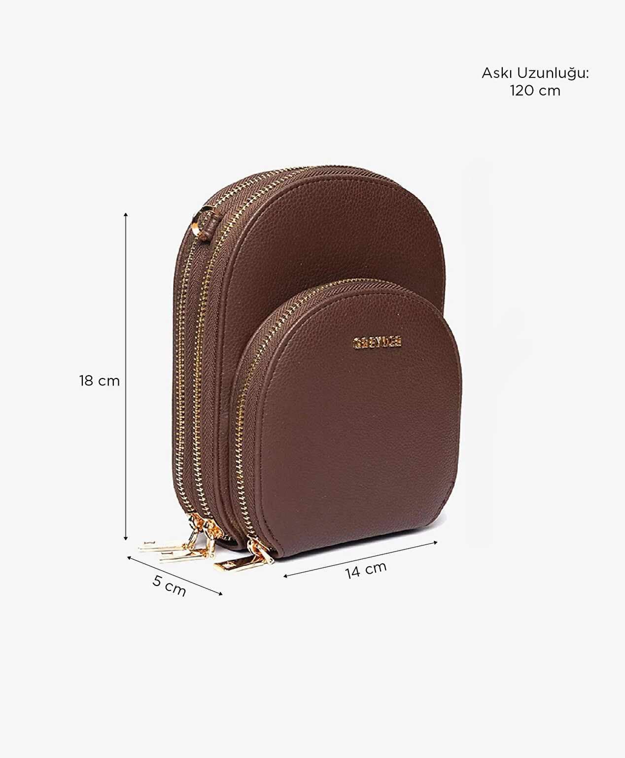 Kadın Kahverengi İki Bölmeli Çapraz Çanta - 6