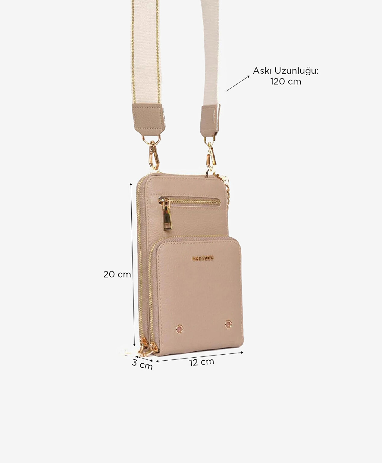 Kadın Vizon Tek Bölmeli Çapraz Çanta - 7