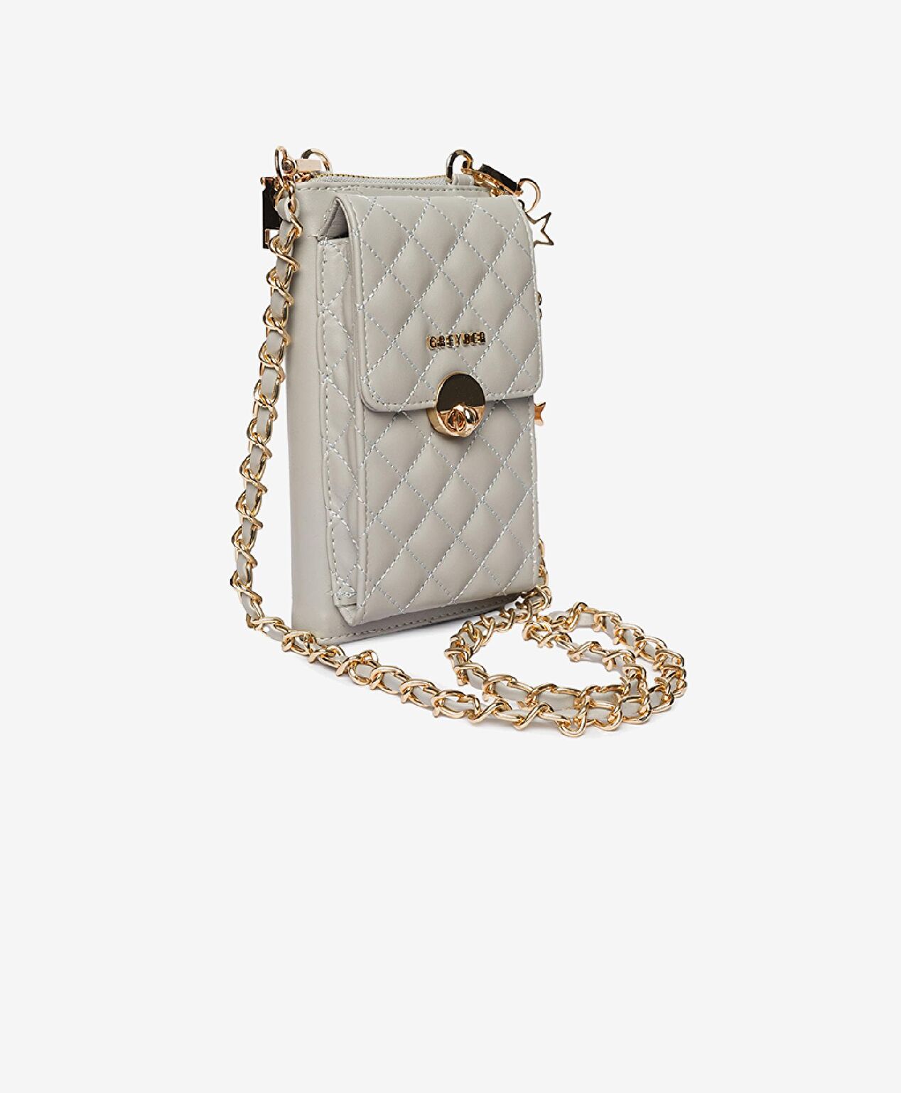 Kadın Gri Tokalı Çapraz Çanta - 2