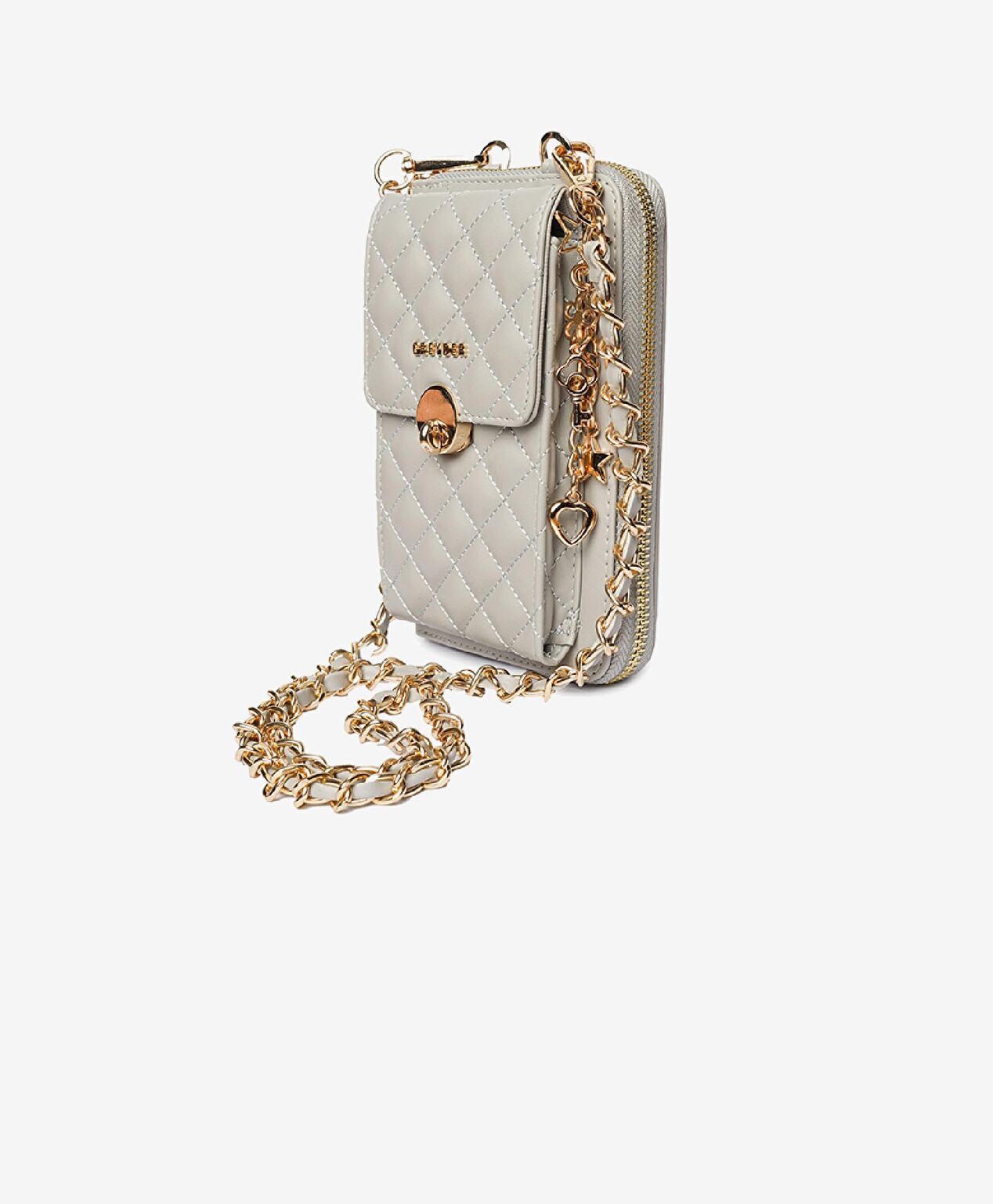 Kadın Gri Tokalı Çapraz Çanta - 3