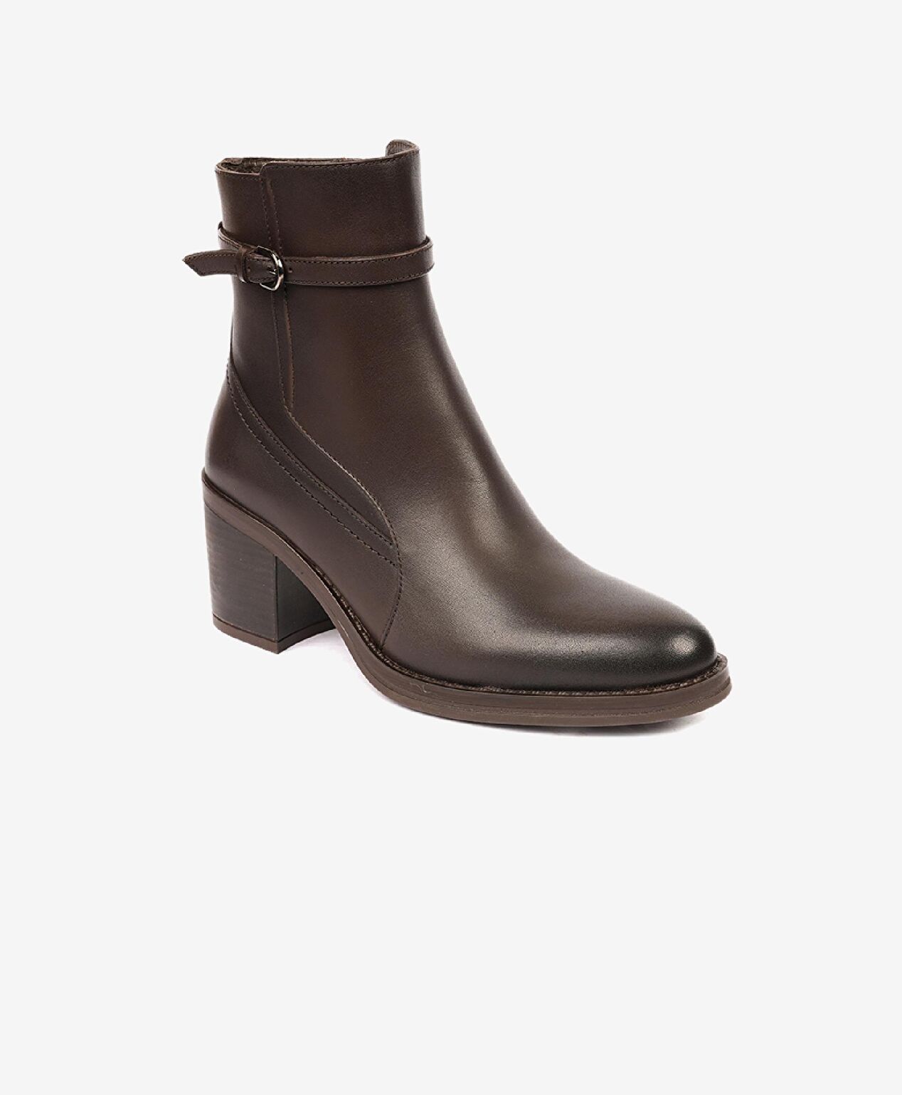 Kadın Kahverengi Hakiki Deri Topuklu Bot - 2