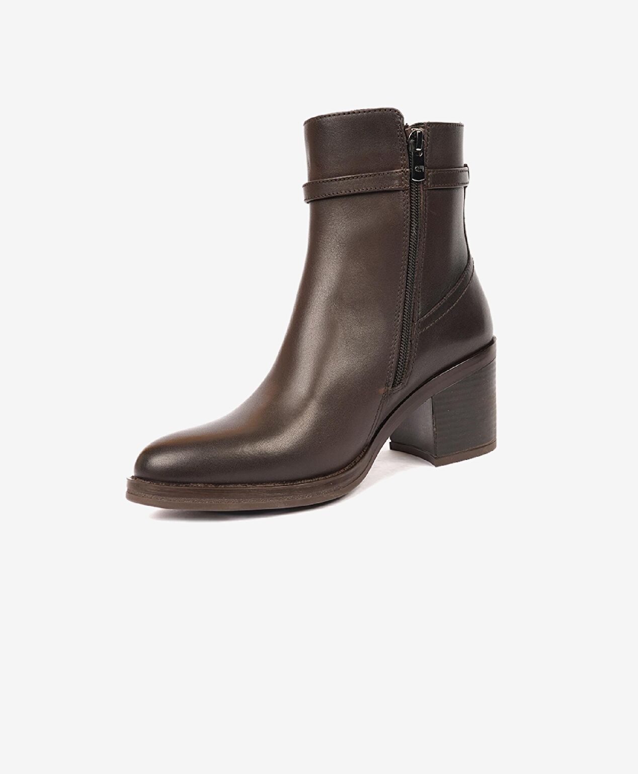 Kadın Kahverengi Hakiki Deri Topuklu Bot - 3