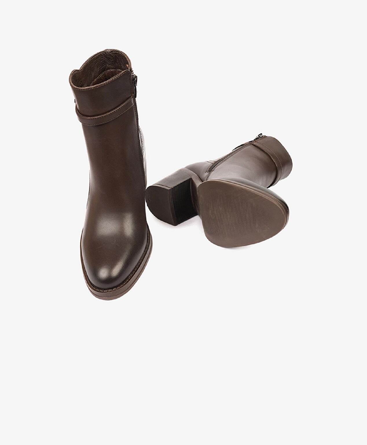 Kadın Kahverengi Hakiki Deri Topuklu Bot - 6