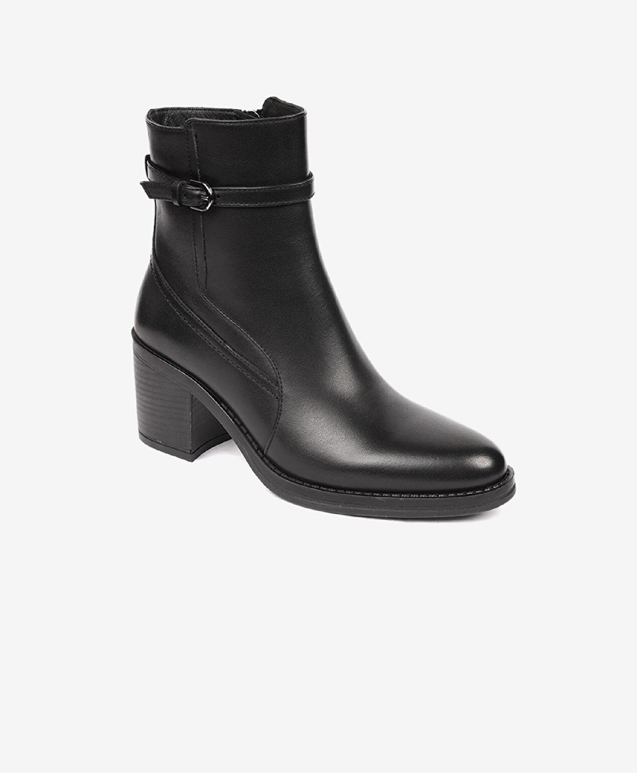 Kadın Siyah Hakiki Deri Topuklu Bot - 2