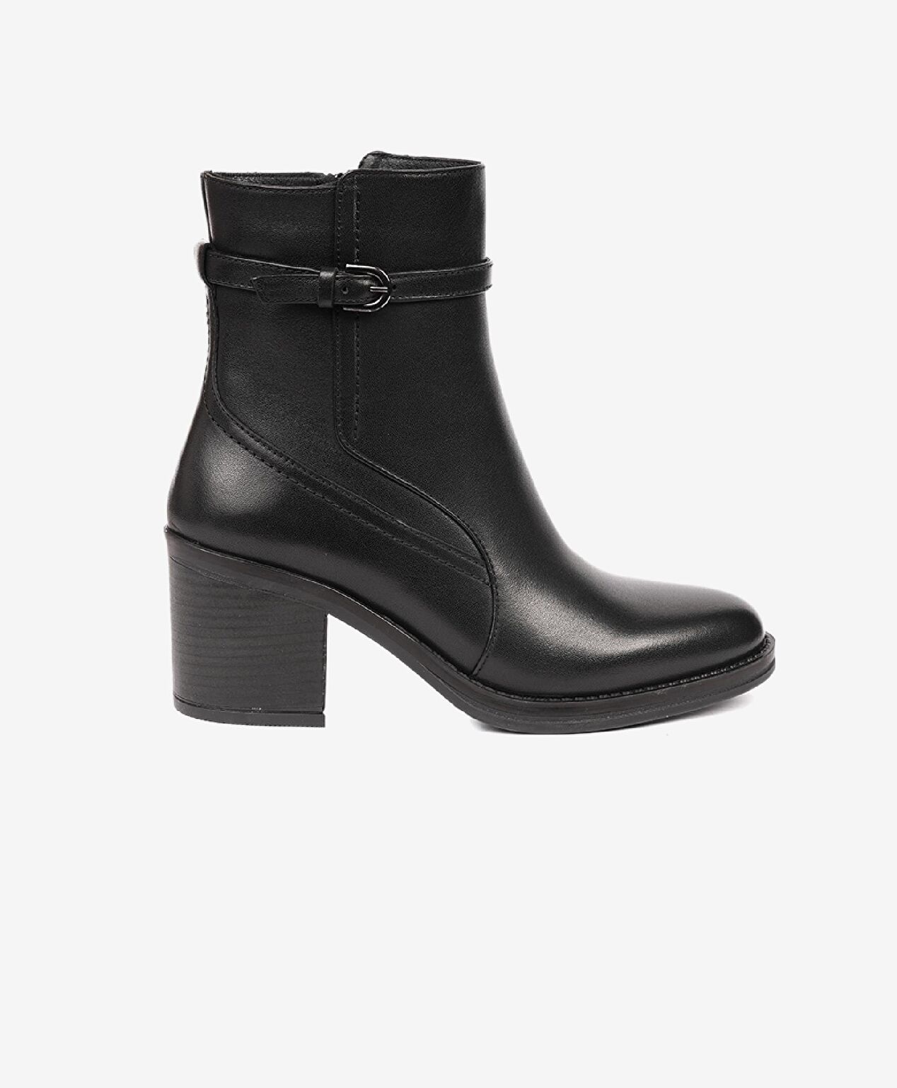 Kadın Siyah Hakiki Deri Topuklu Bot - 1