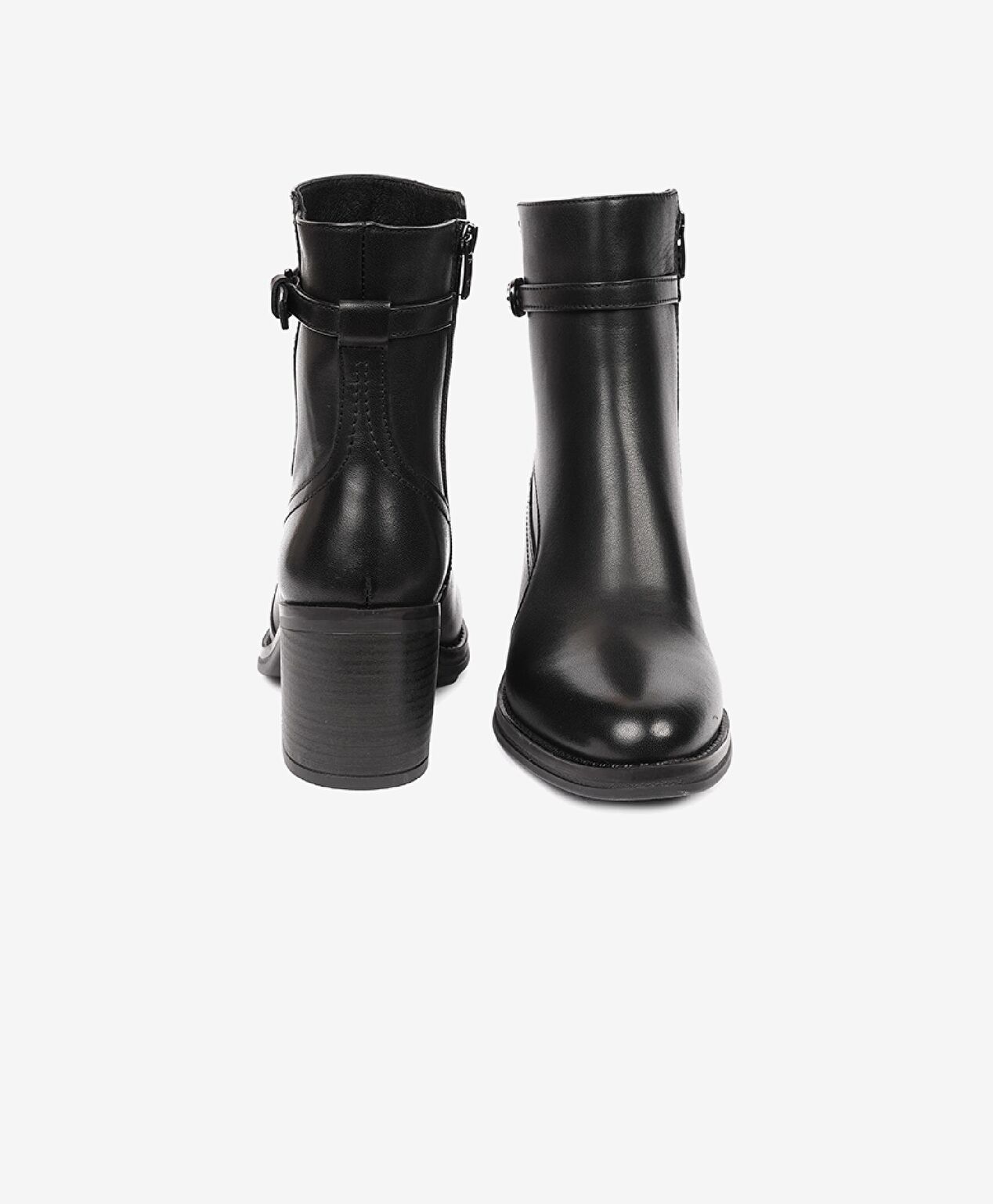 Kadın Siyah Hakiki Deri Topuklu Bot - 6