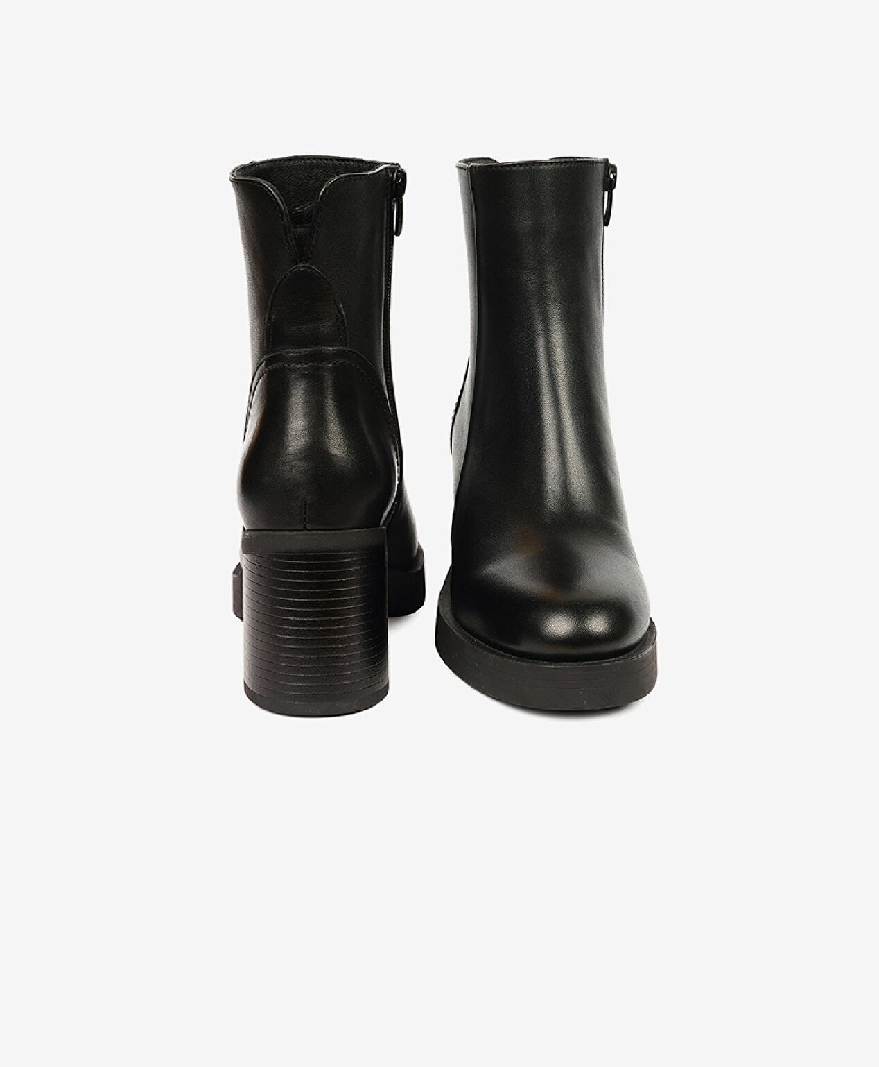 Kadın Siyah Hakiki Deri Topuklu Bot - 7