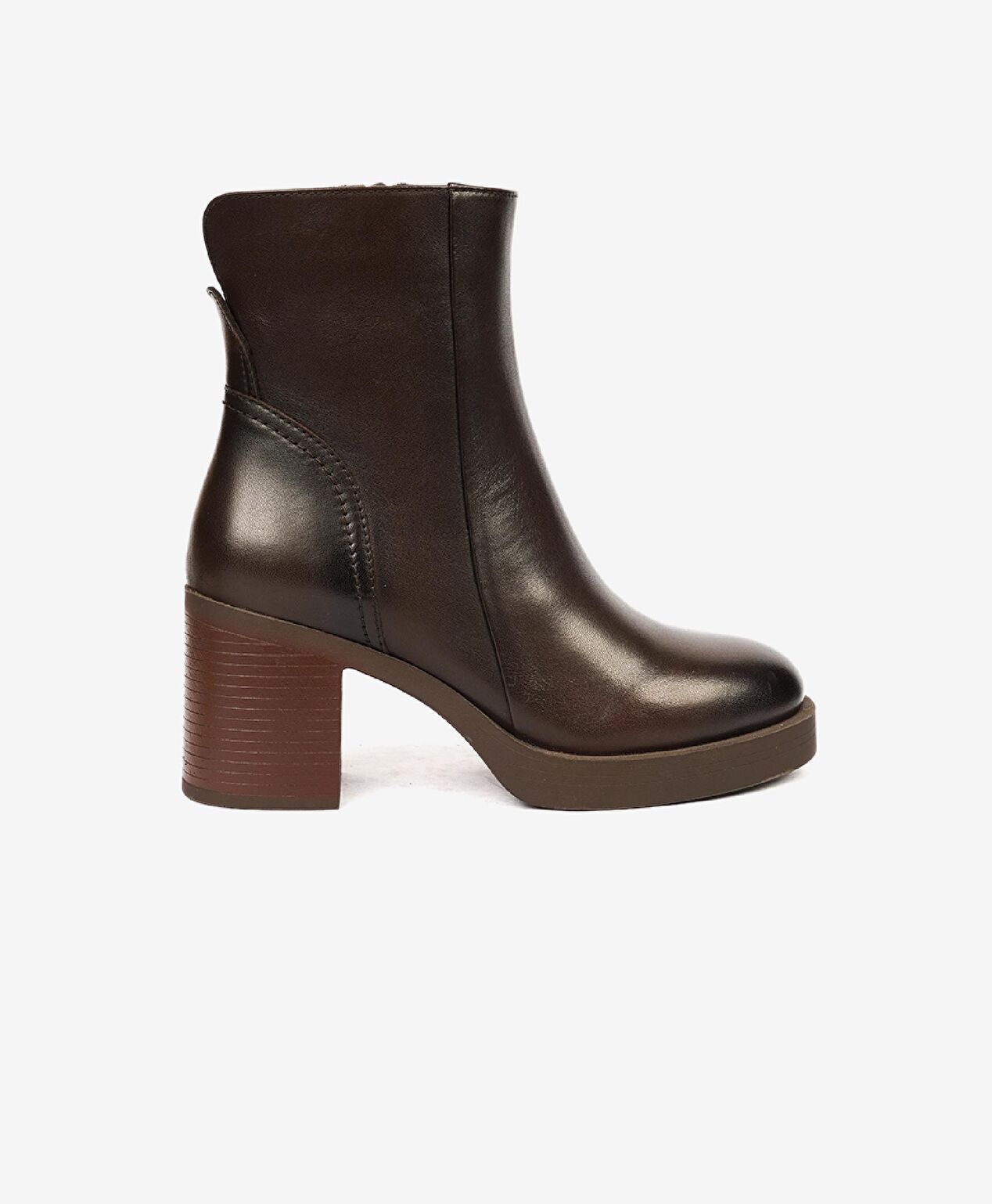 Kadın Kahverengi Hakiki Deri Topuklu Bot - 1