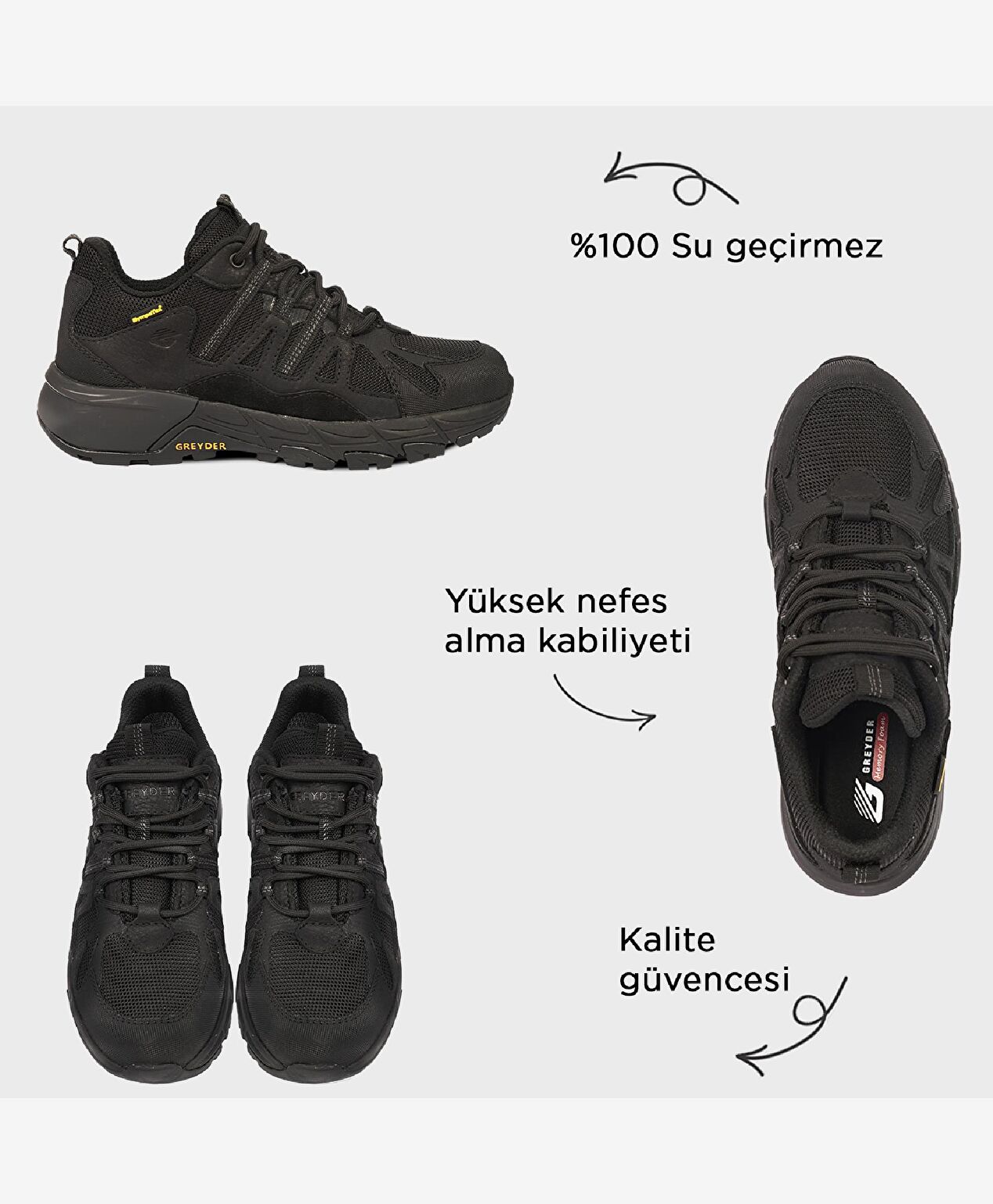 Siyah Su Geçirmez Ayakkabı - 2