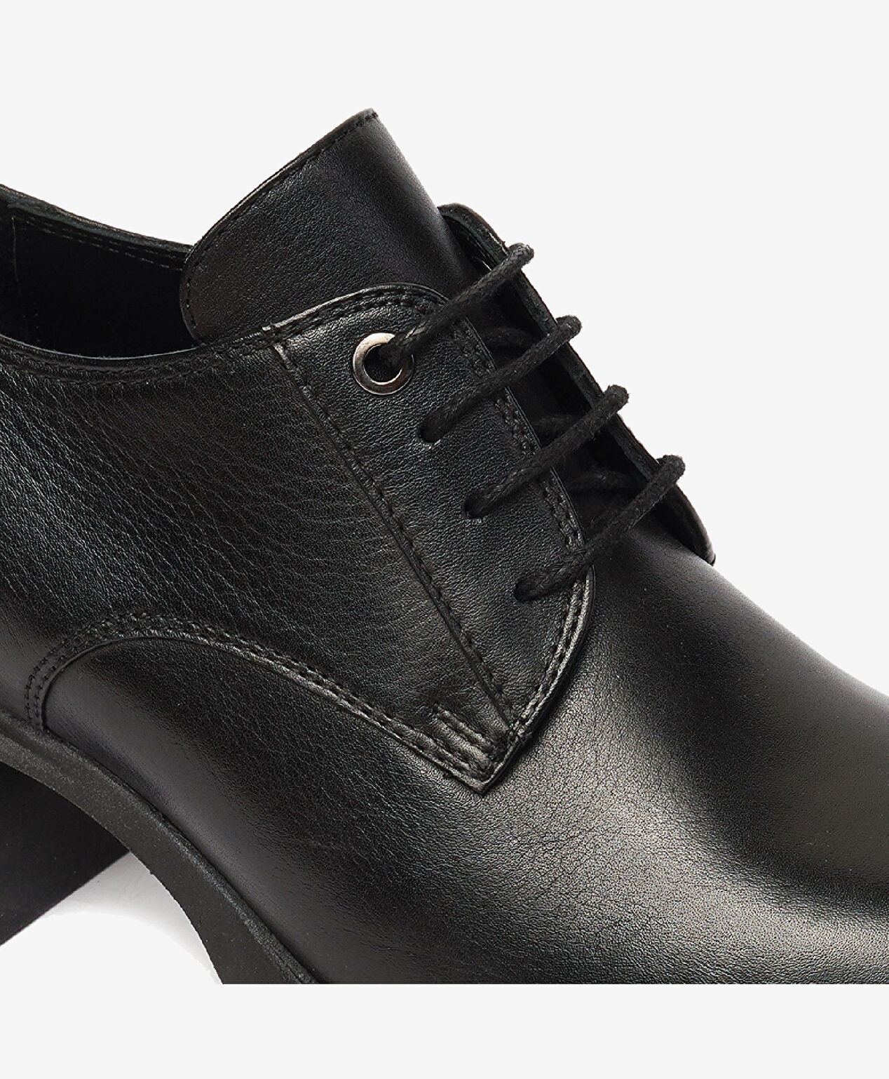 Kadın Siyah Hakiki Deri Oxford Ayakkabı - 5