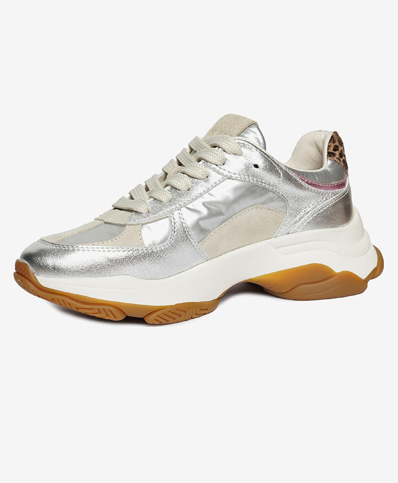 Kadın Gümüş Hakiki Deri Spor Ayakkabı - 3