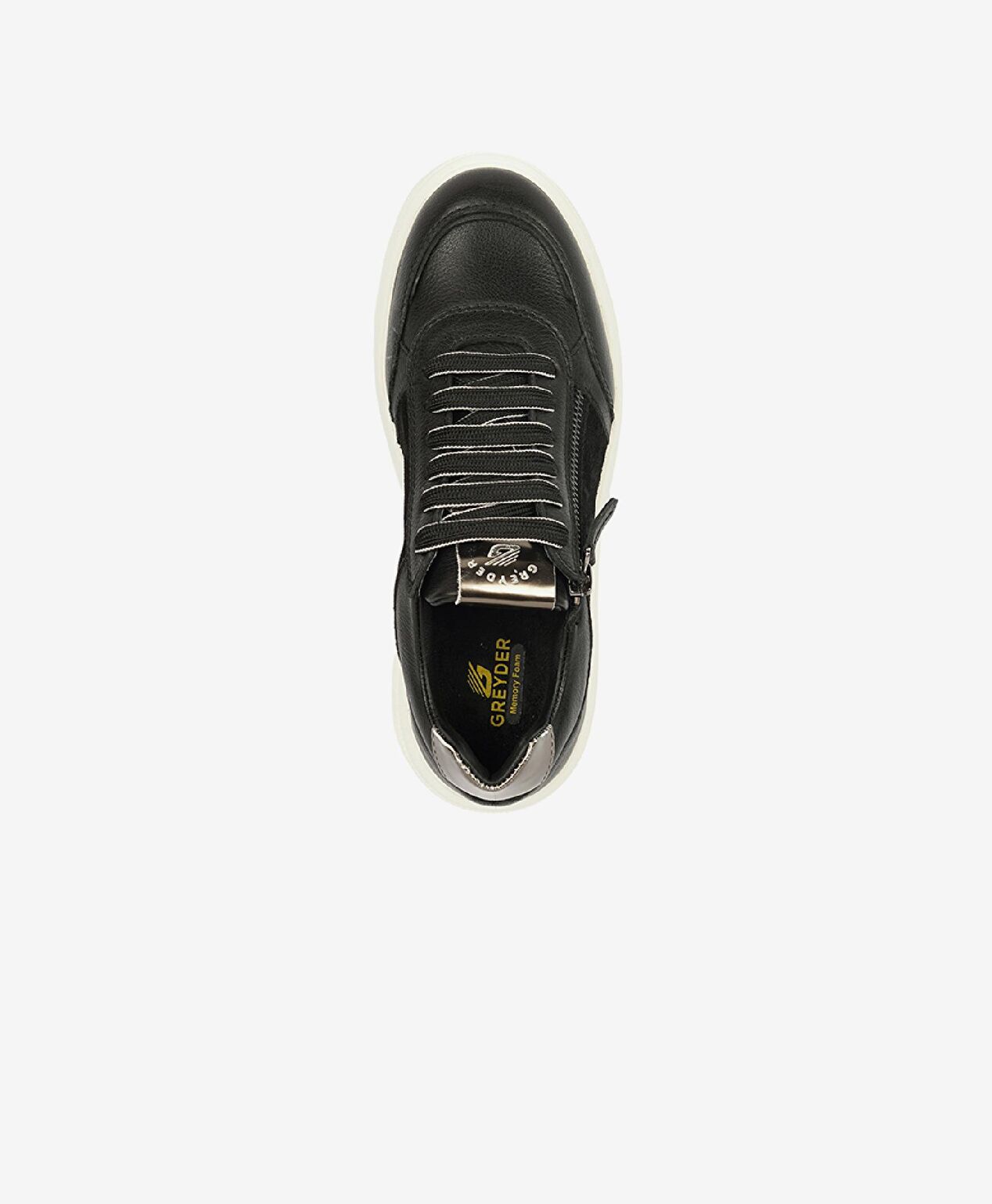 Kadın Siyah Hakiki Deri Memory Foam Taban Spor Ayakkabı - 4