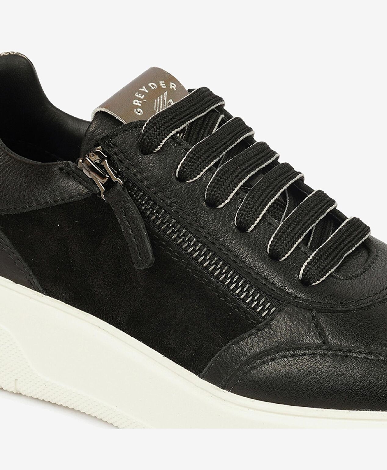 Kadın Siyah Hakiki Deri Memory Foam Taban Spor Ayakkabı - 5