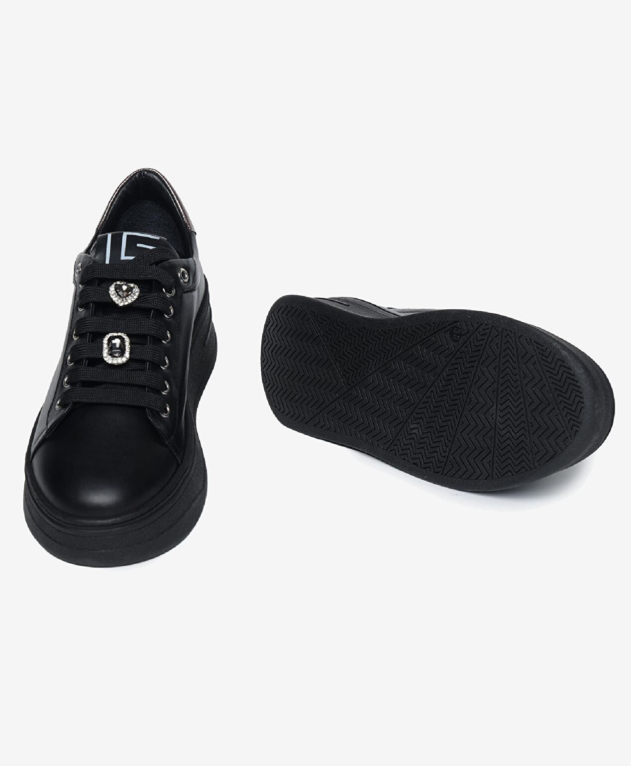 Kadın Siyah Çelik Hakiki Deri Sneaker Ayakkabı - 6