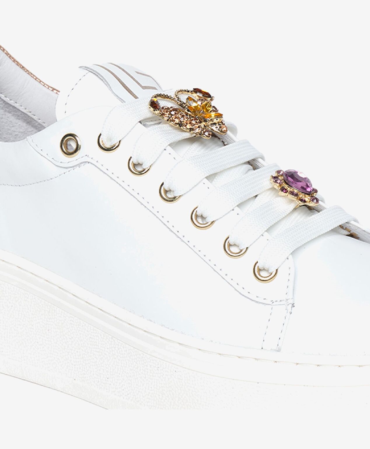 Kadın Beyaz Leopar Hakiki Deri Sneaker Ayakkabı - 5