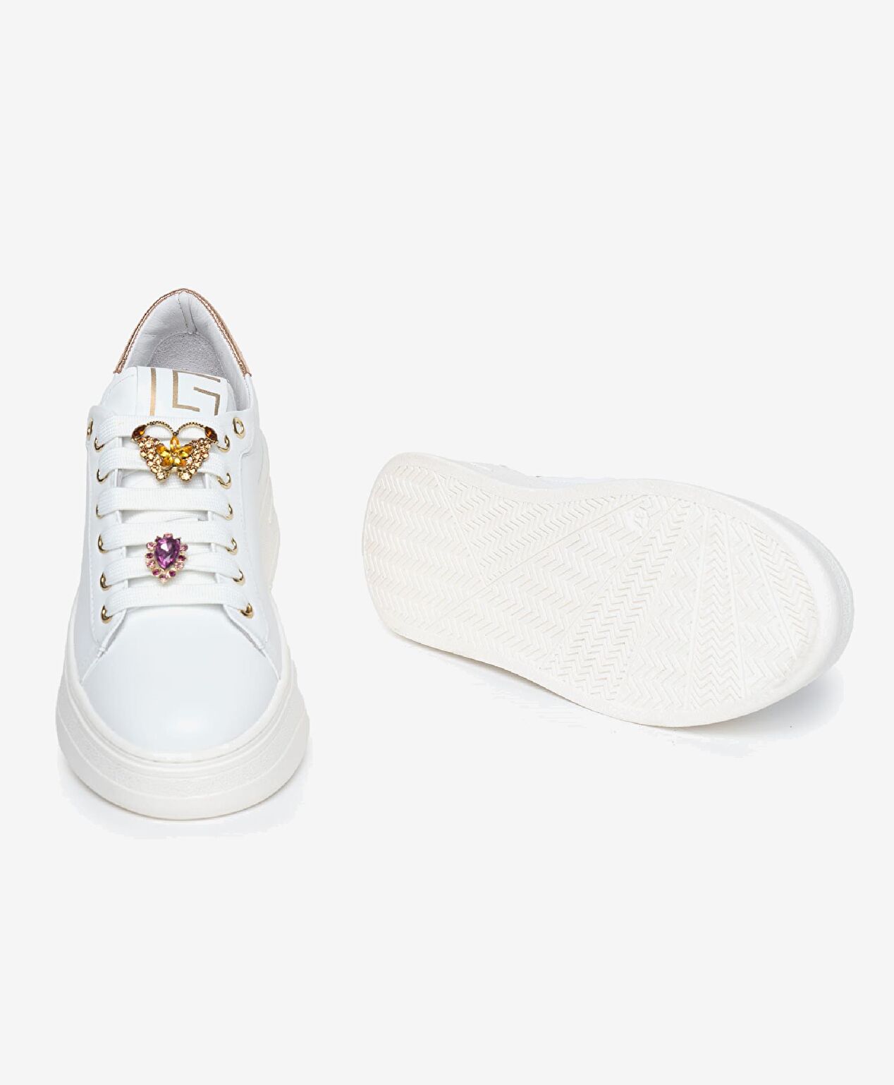 Kadın Beyaz Leopar Hakiki Deri Sneaker Ayakkabı - 6