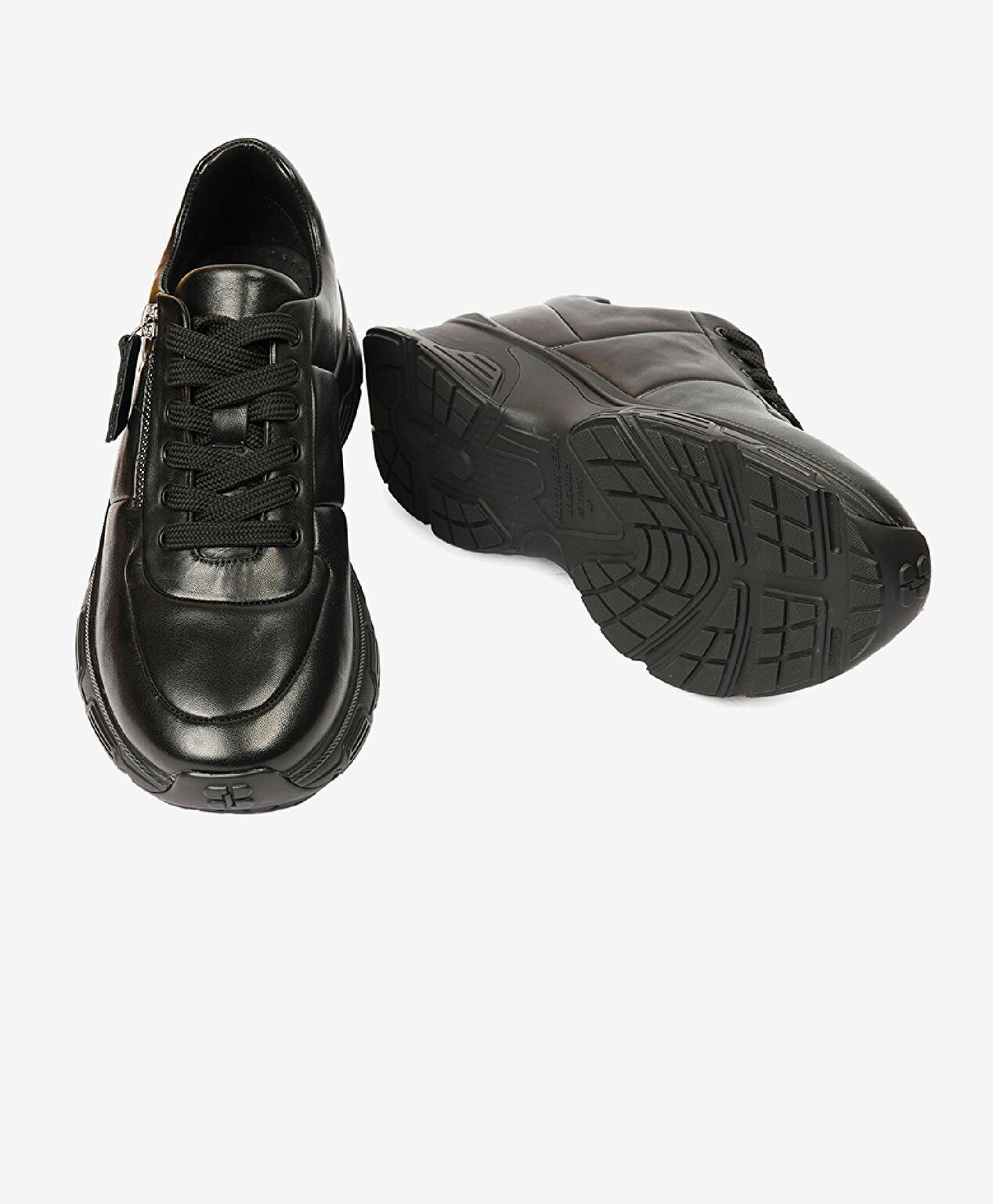 Kadın Siyah Hakiki Deri Sneaker Ayakkabı - 6