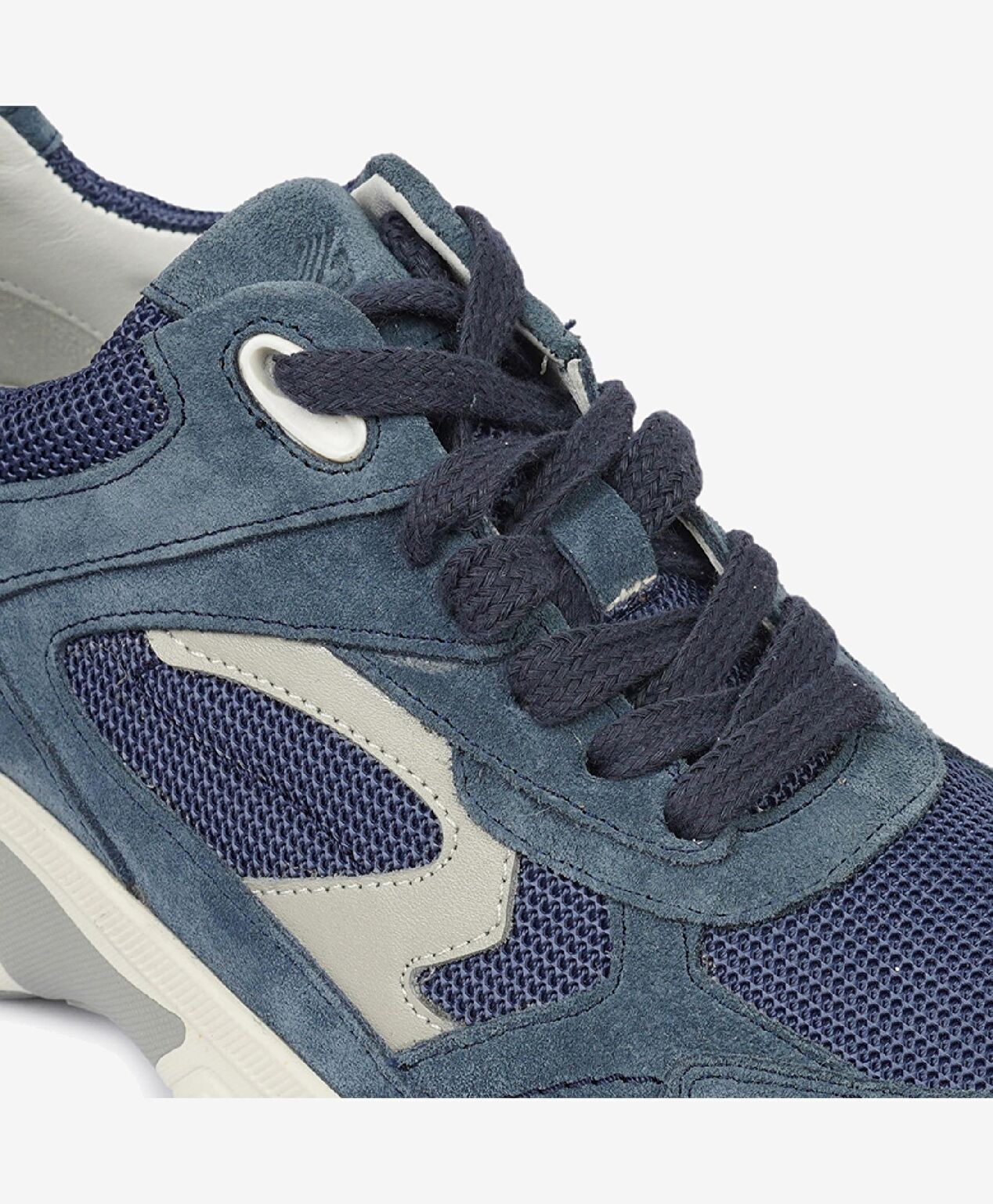 Kadın İndigo Hakiki Deri Sneaker Ayakkabı - 5