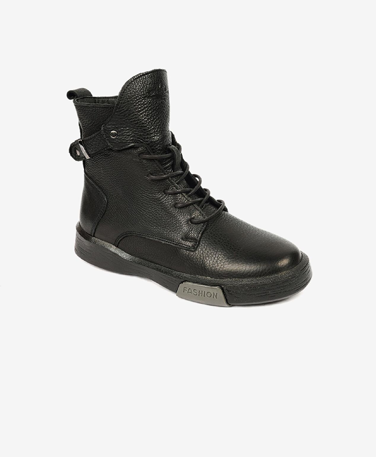 Kadın Siyah Hakiki Deri Sneaker Bot - 2