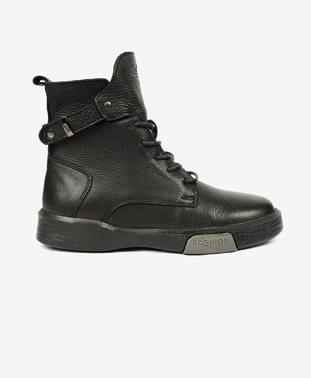 Kadın Siyah Hakiki Deri Sneaker Bot - 1