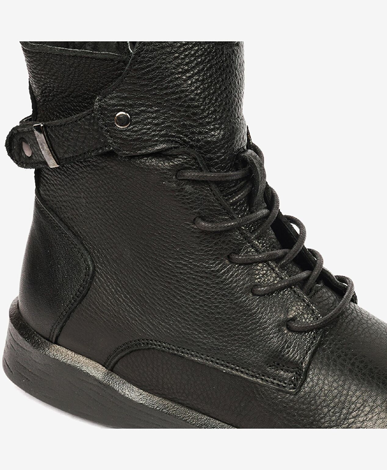 Kadın Siyah Hakiki Deri Sneaker Bot - 5