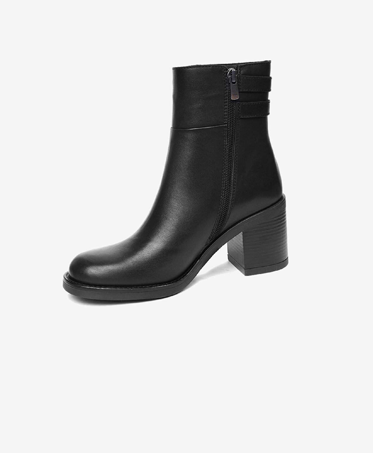 Kadın Siyah Hakiki Deri Topuklu Bot - 3