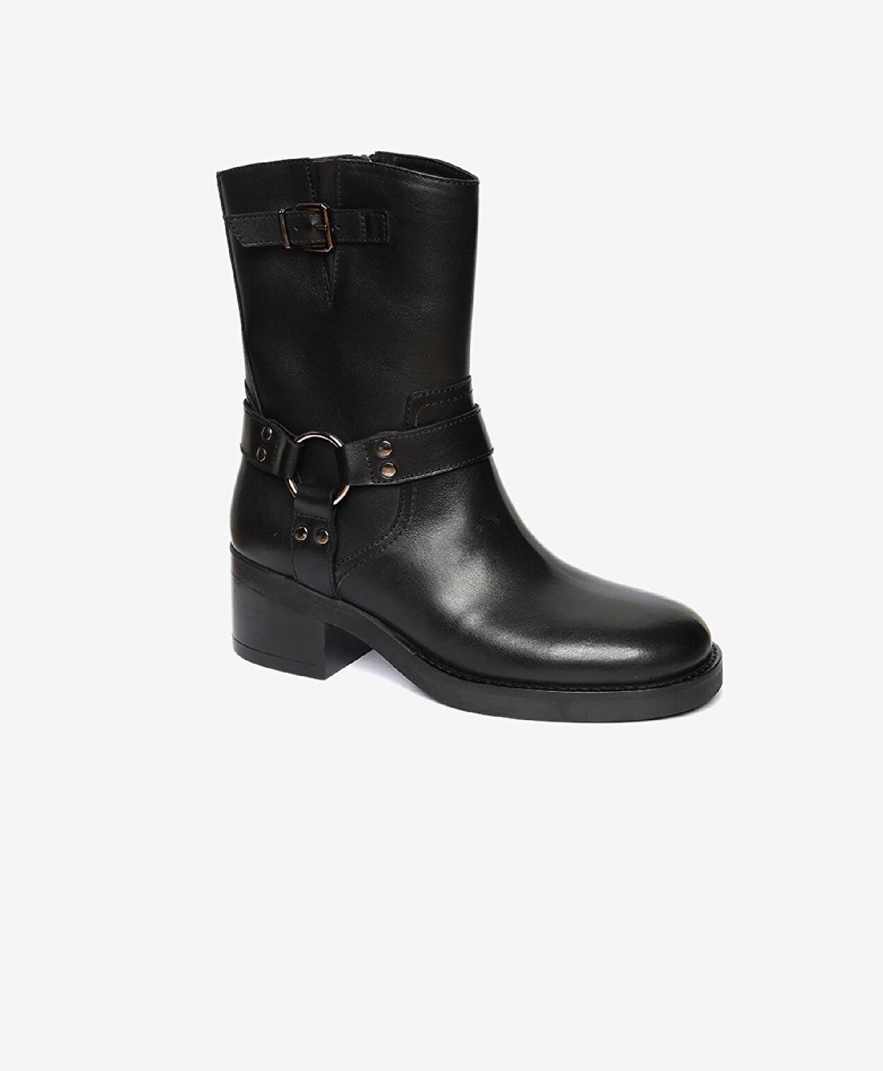 Kadın Siyah Hakiki Deri Topuklu Bot - 2