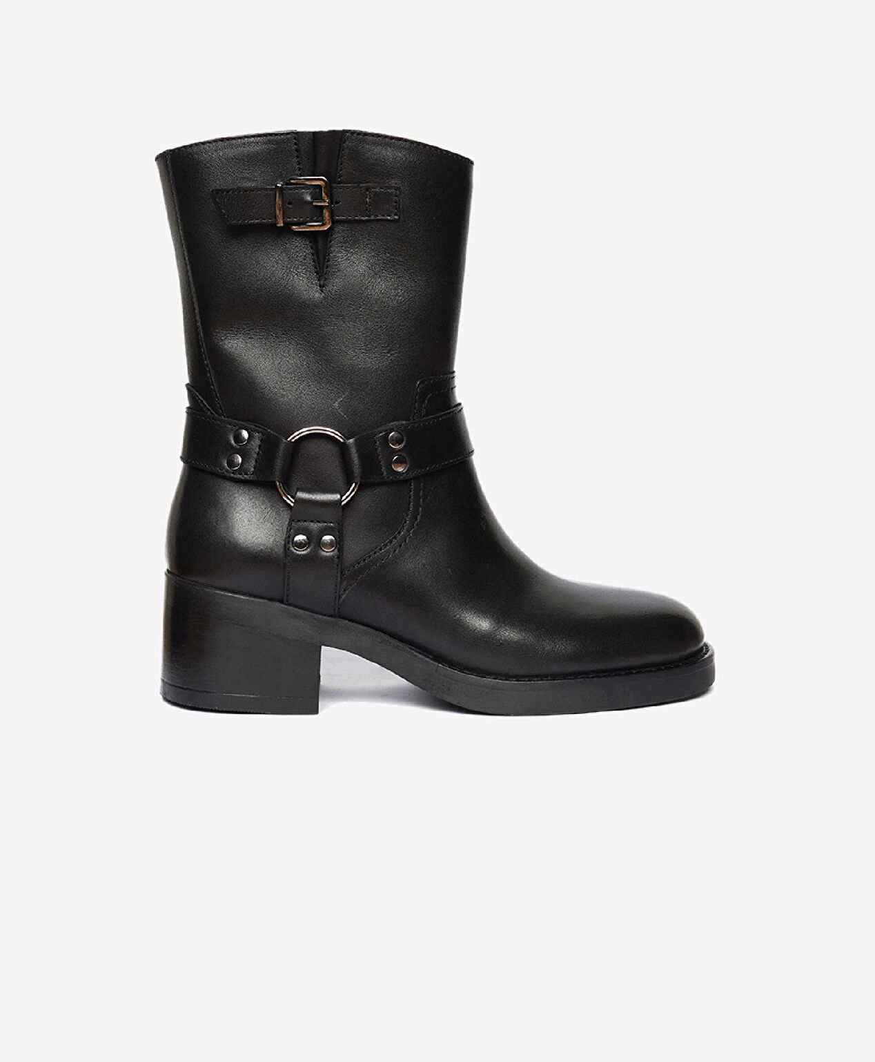 Kadın Siyah Hakiki Deri Topuklu Bot - 1