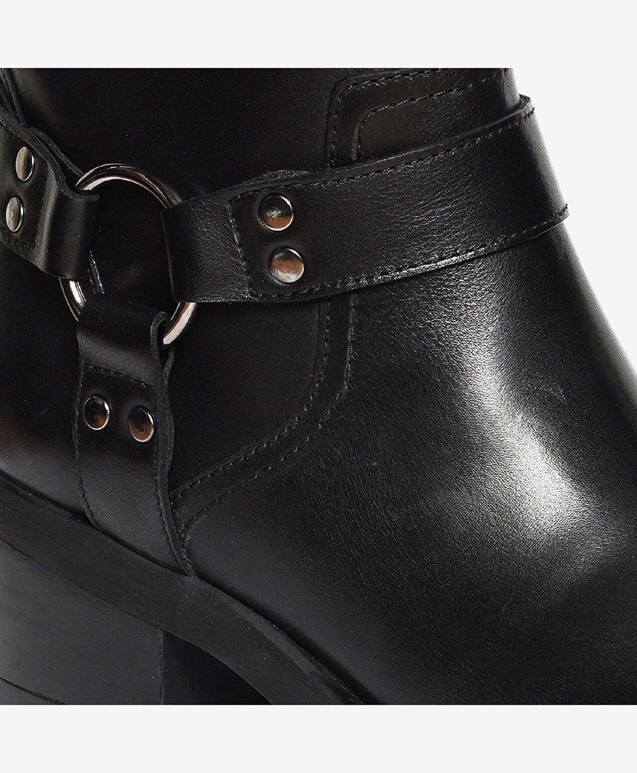 Kadın Siyah Hakiki Deri Topuklu Bot - 5