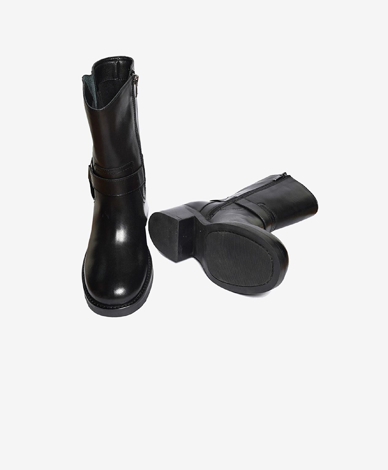 Kadın Siyah Hakiki Deri Topuklu Bot - 6