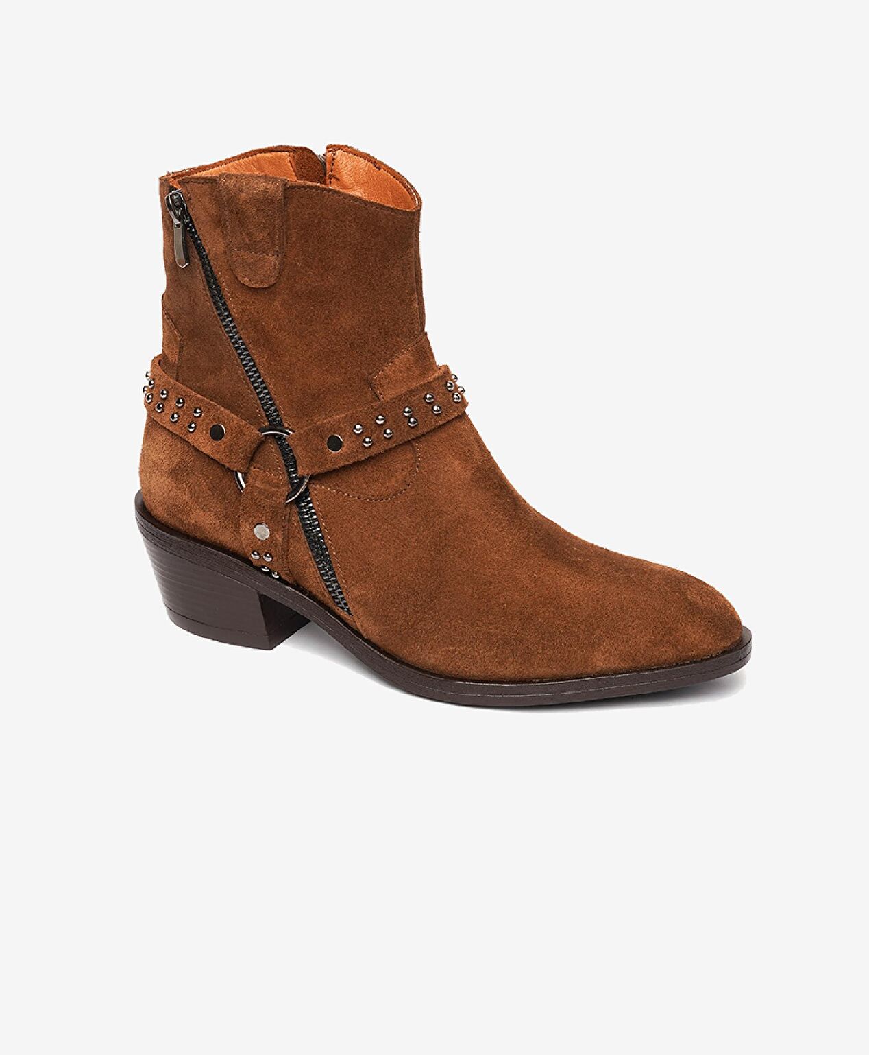 Kadın Sigaro Süet Hakiki Deri Topuklu Bot - 2