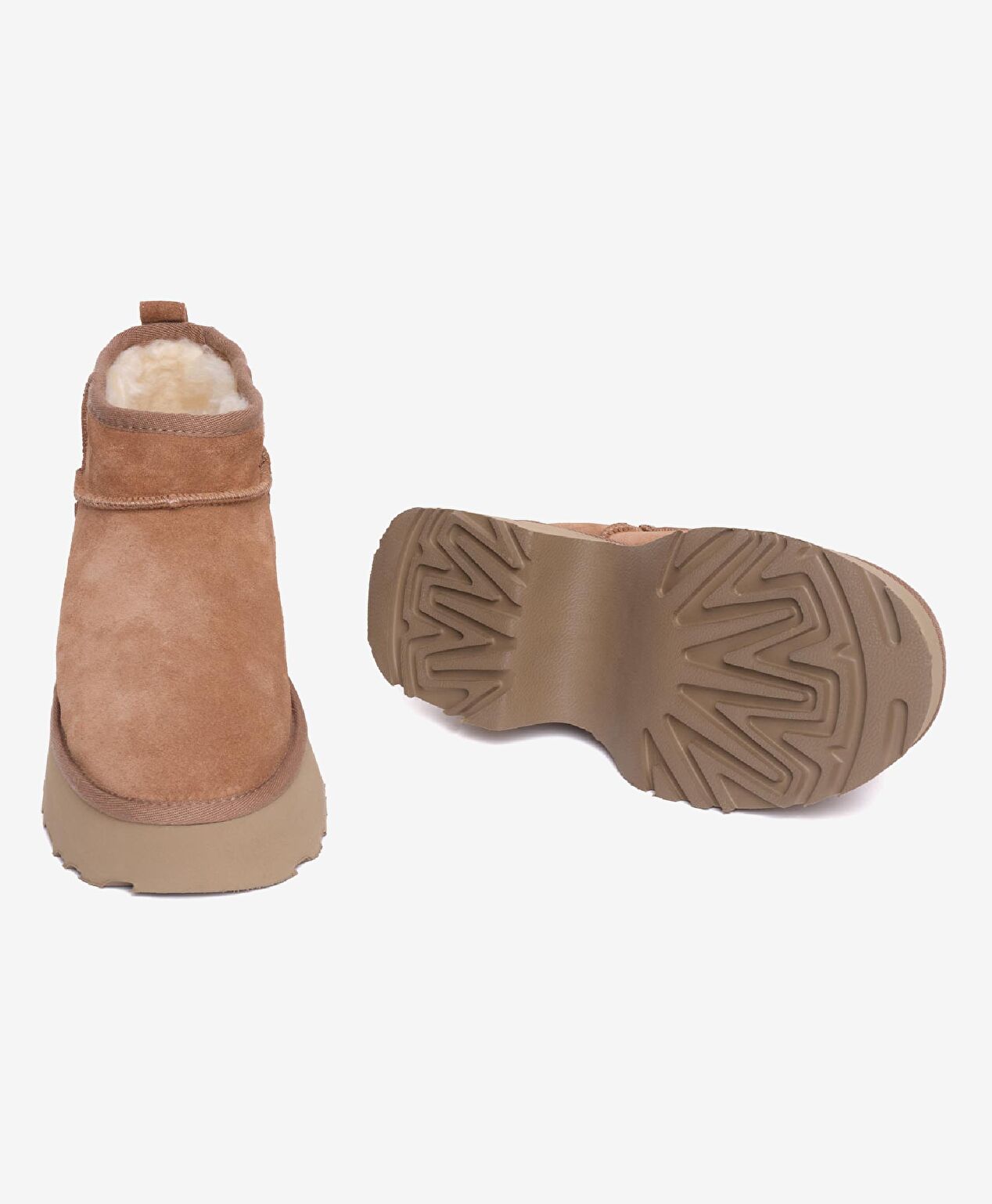 Kadın Taba Süet Hakiki Deri Topuklu Bot - 6