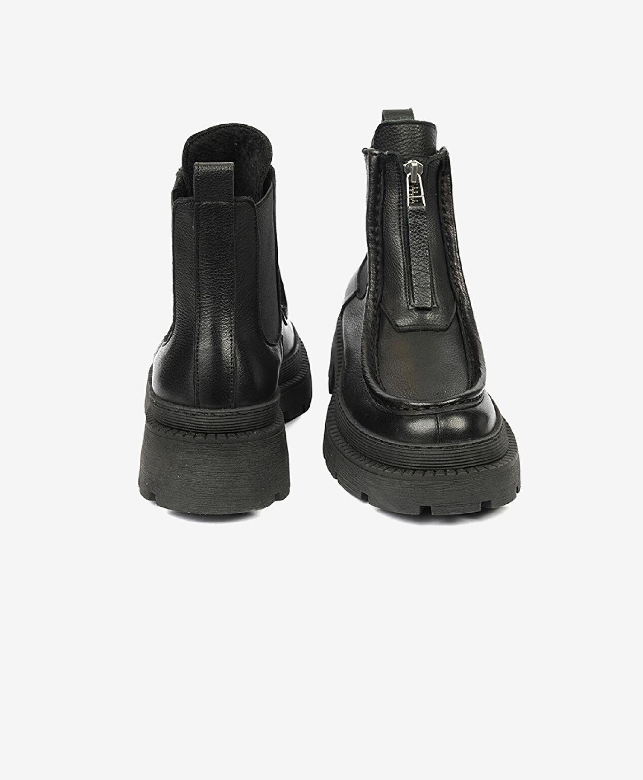 Kadın Siyah Hakiki Deri Termo Light Taban Chelsea Bot - 7