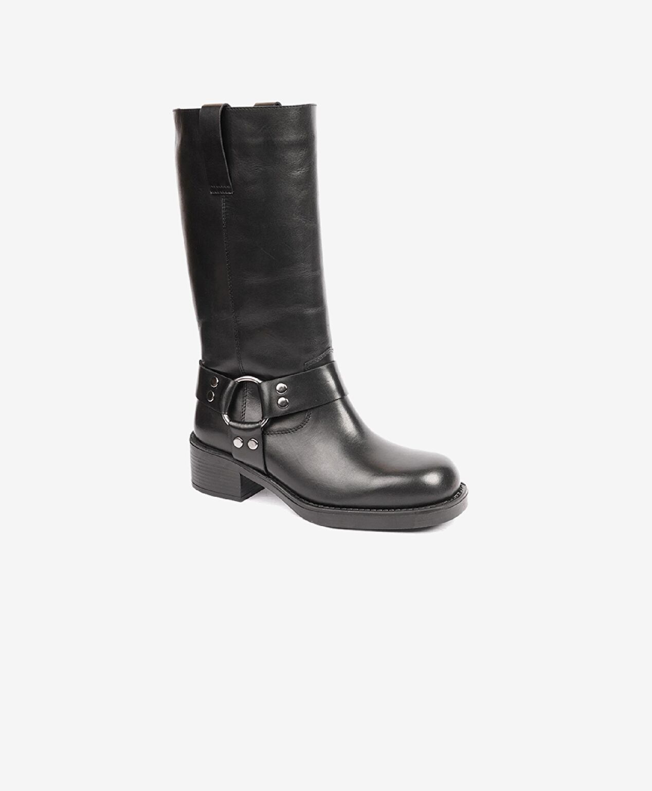 Kadın Siyah Hakiki Deri Topuklu Çizme - 4