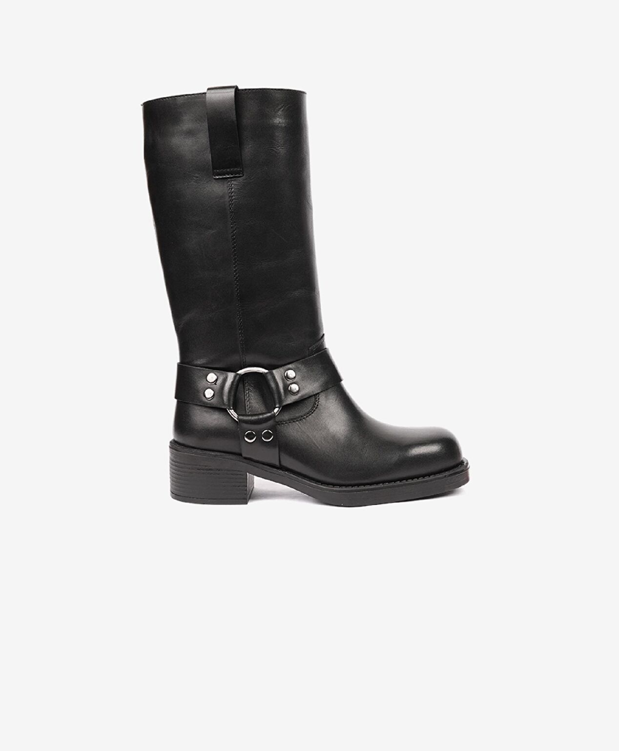 Kadın Siyah Hakiki Deri Topuklu Çizme - 1