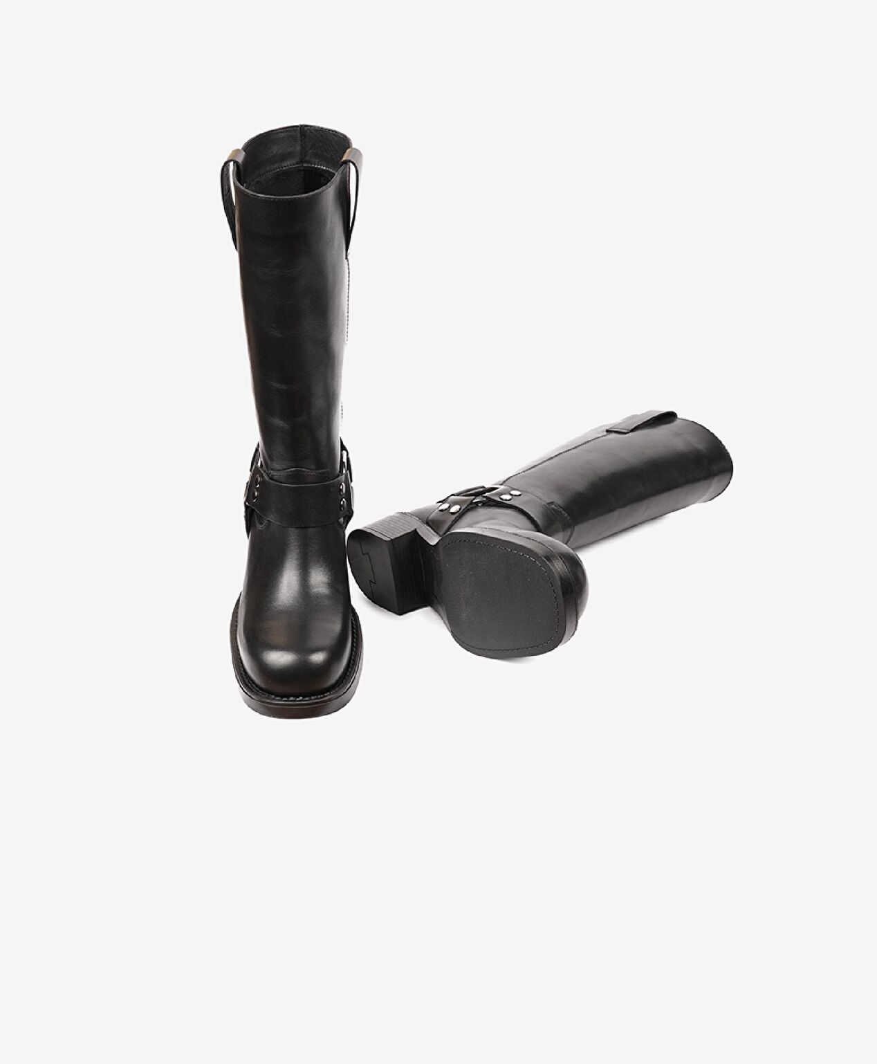 Kadın Siyah Hakiki Deri Topuklu Çizme - 8