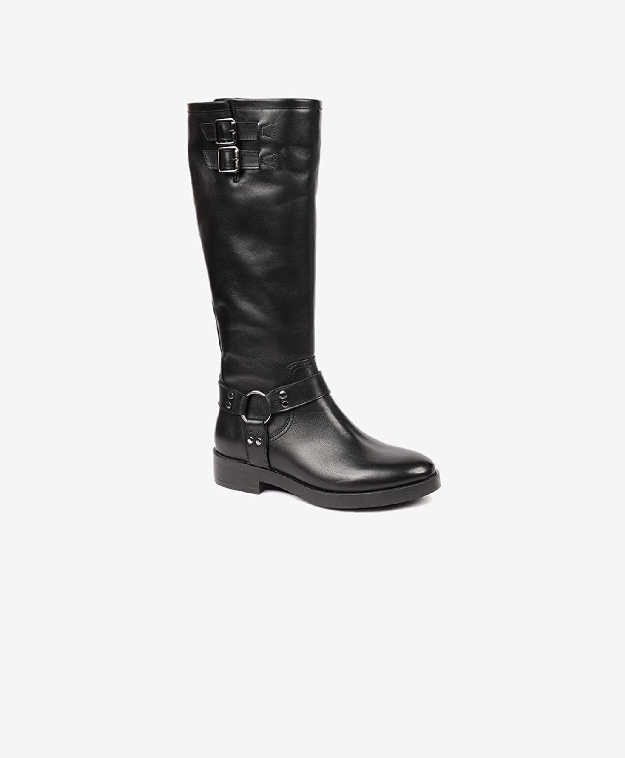 Kadın Siyah Hakiki Deri Topuklu Çizme - 2