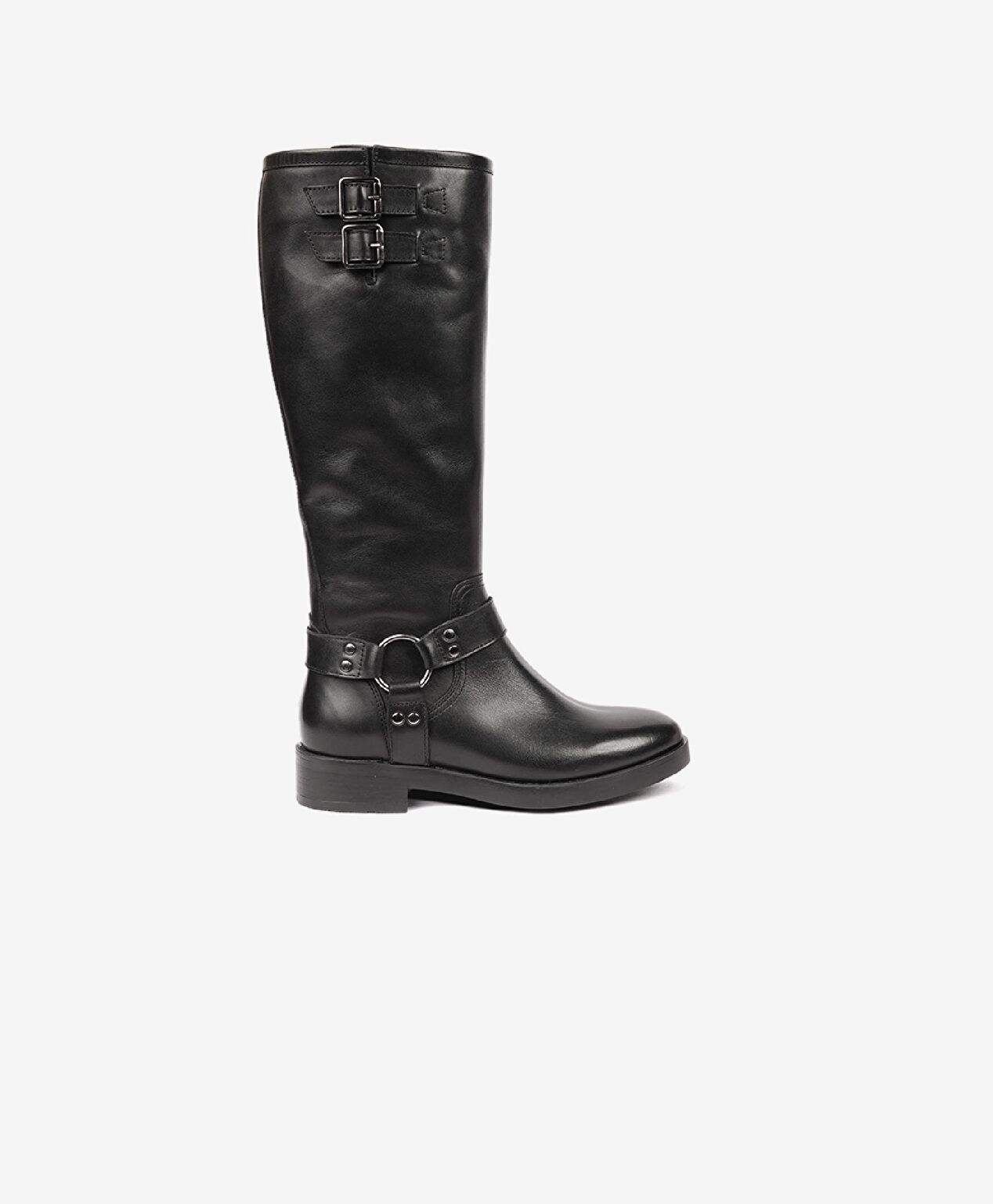 Kadın Siyah Hakiki Deri Topuklu Çizme - 1