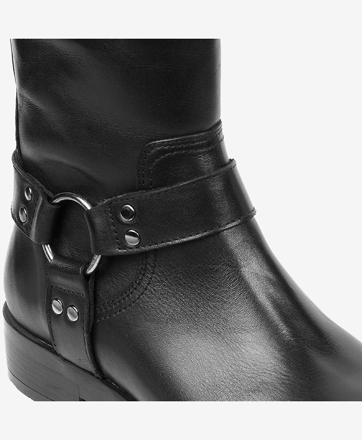 Kadın Siyah Hakiki Deri Topuklu Çizme - 5