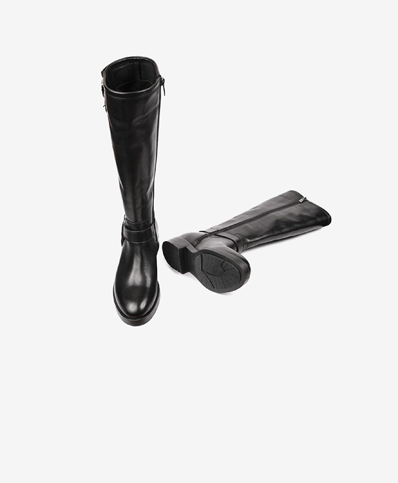 Kadın Siyah Hakiki Deri Topuklu Çizme - 6