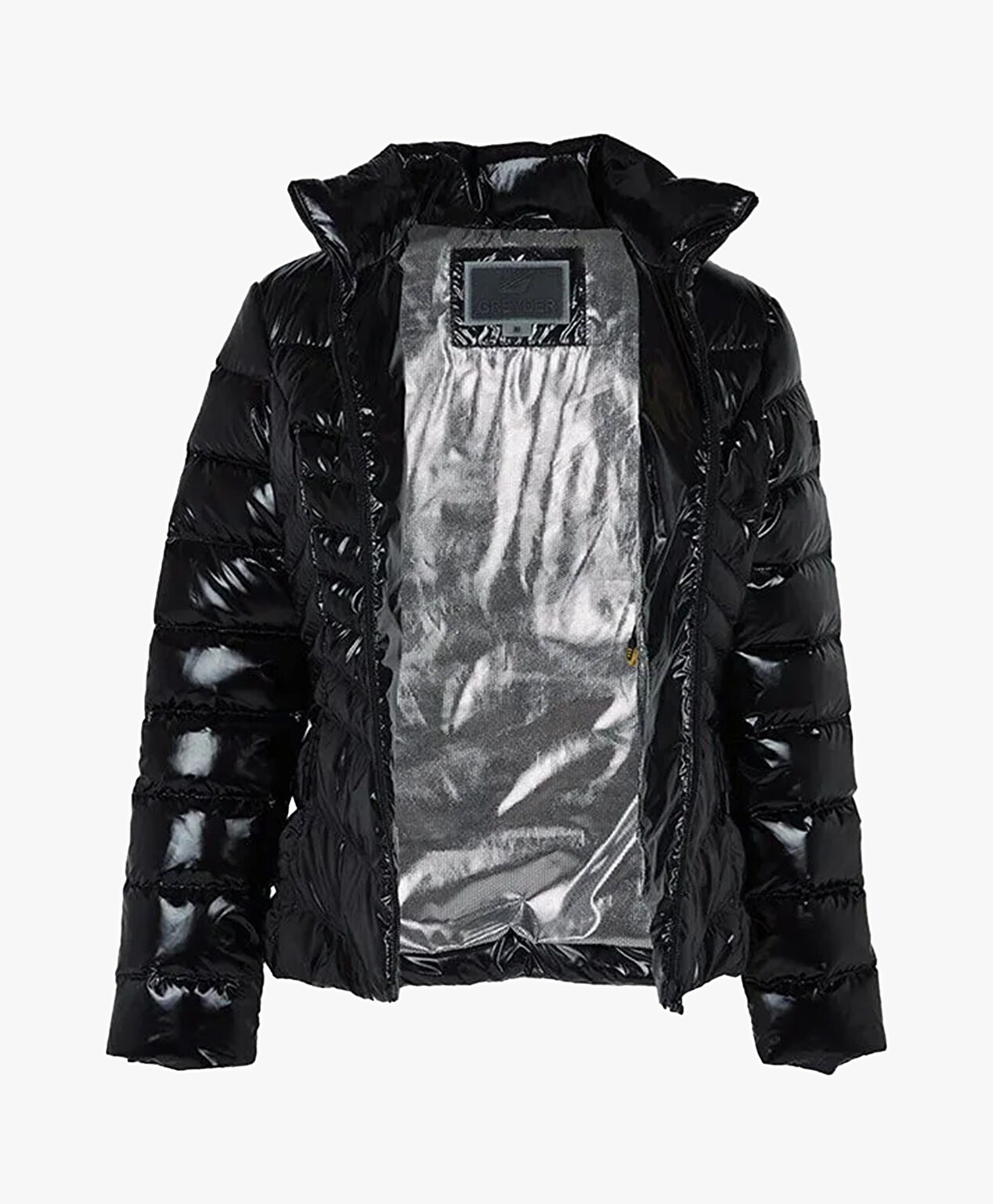 Kadın Parlak Siyah Kaz Tüyü Su İtici Mont - 3