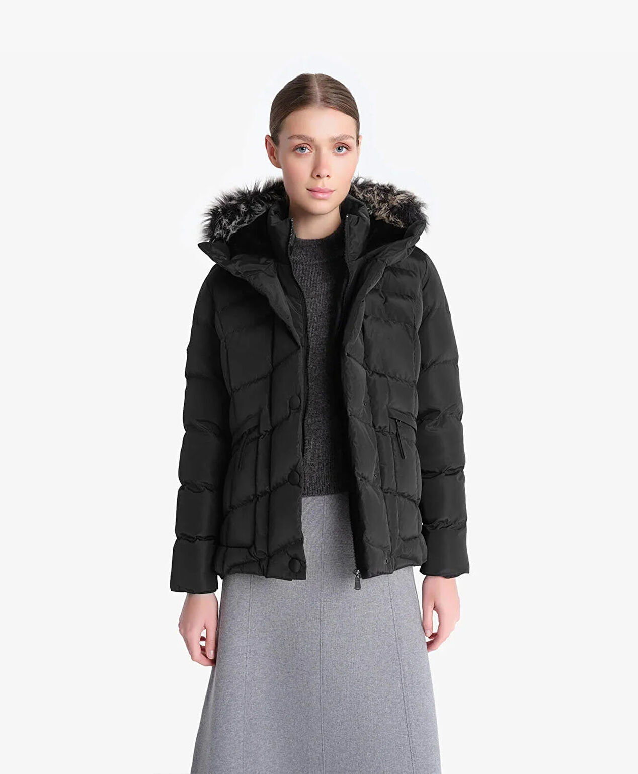 Kadın Siyah Su İtici Mont 4K2TM84003 - 8