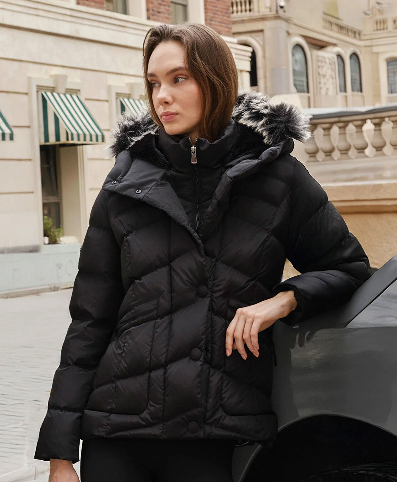 Kadın Siyah Su İtici Mont 4K2TM84003 - 9