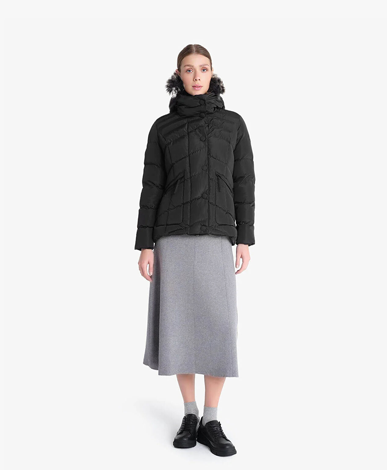 Kadın Siyah Su İtici Mont 4K2TM84003 - 2