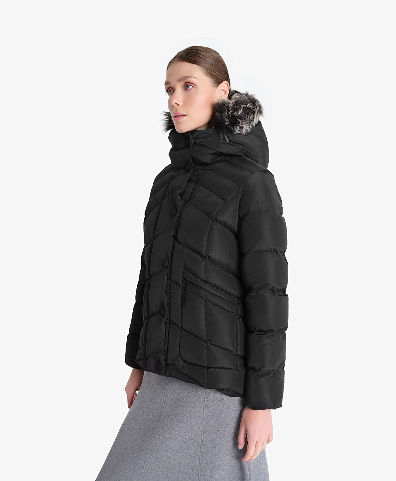 Kadın Siyah Su İtici Mont 4K2TM84003 - 5