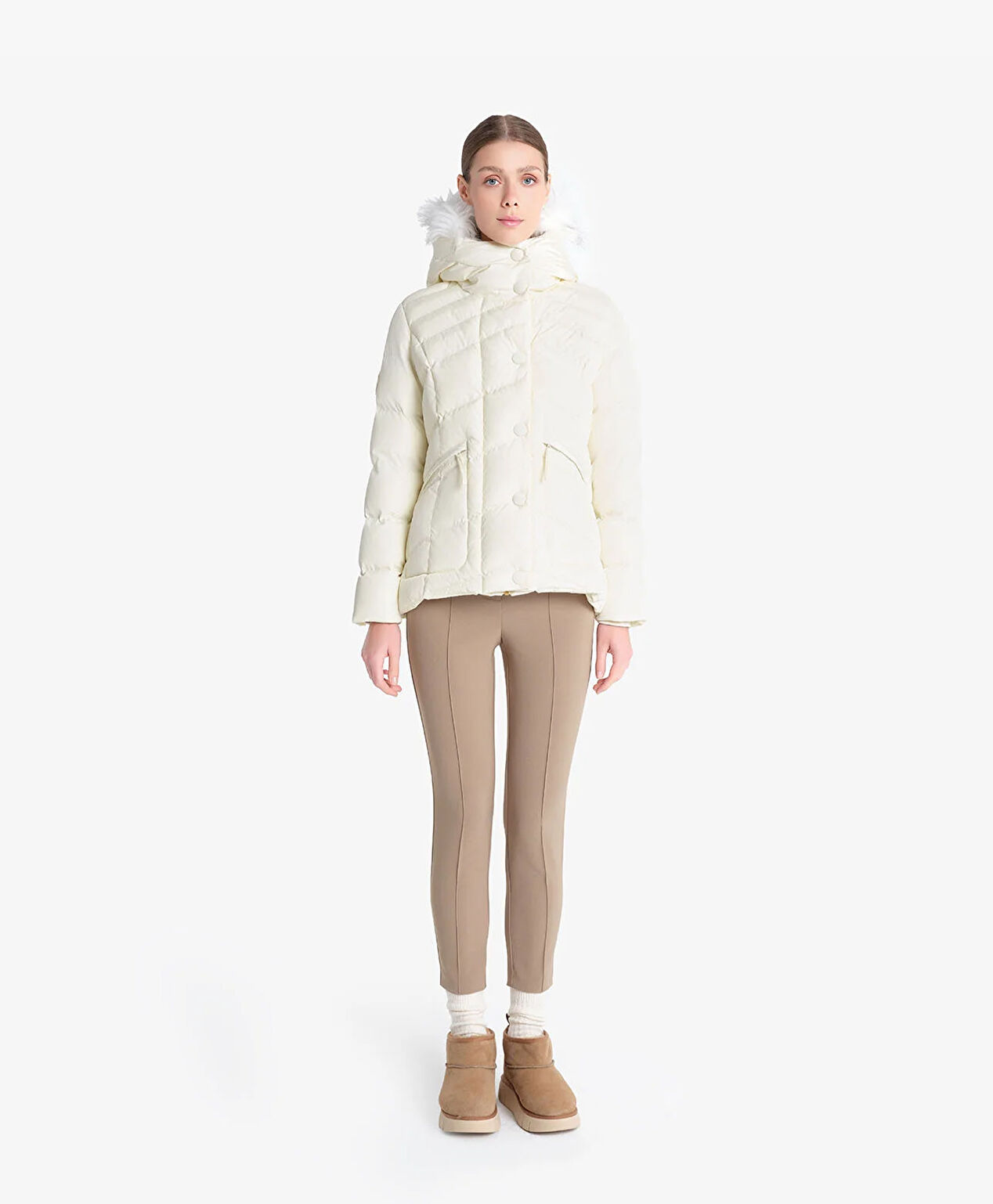 Kadın Ekru Su İtici Mont 4K2TM84003 - 4