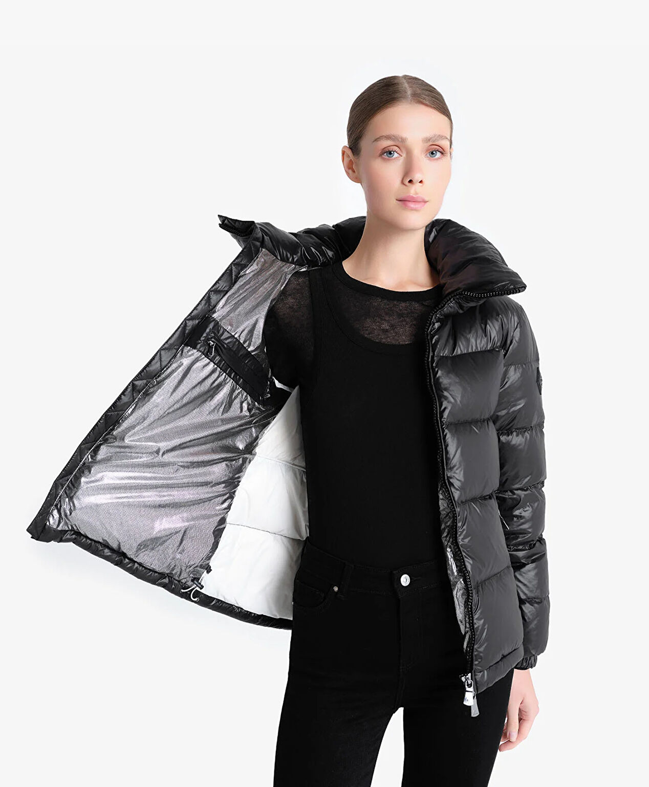 Kadın Siyah Su İtici Mont 4K2TM84014 - 6