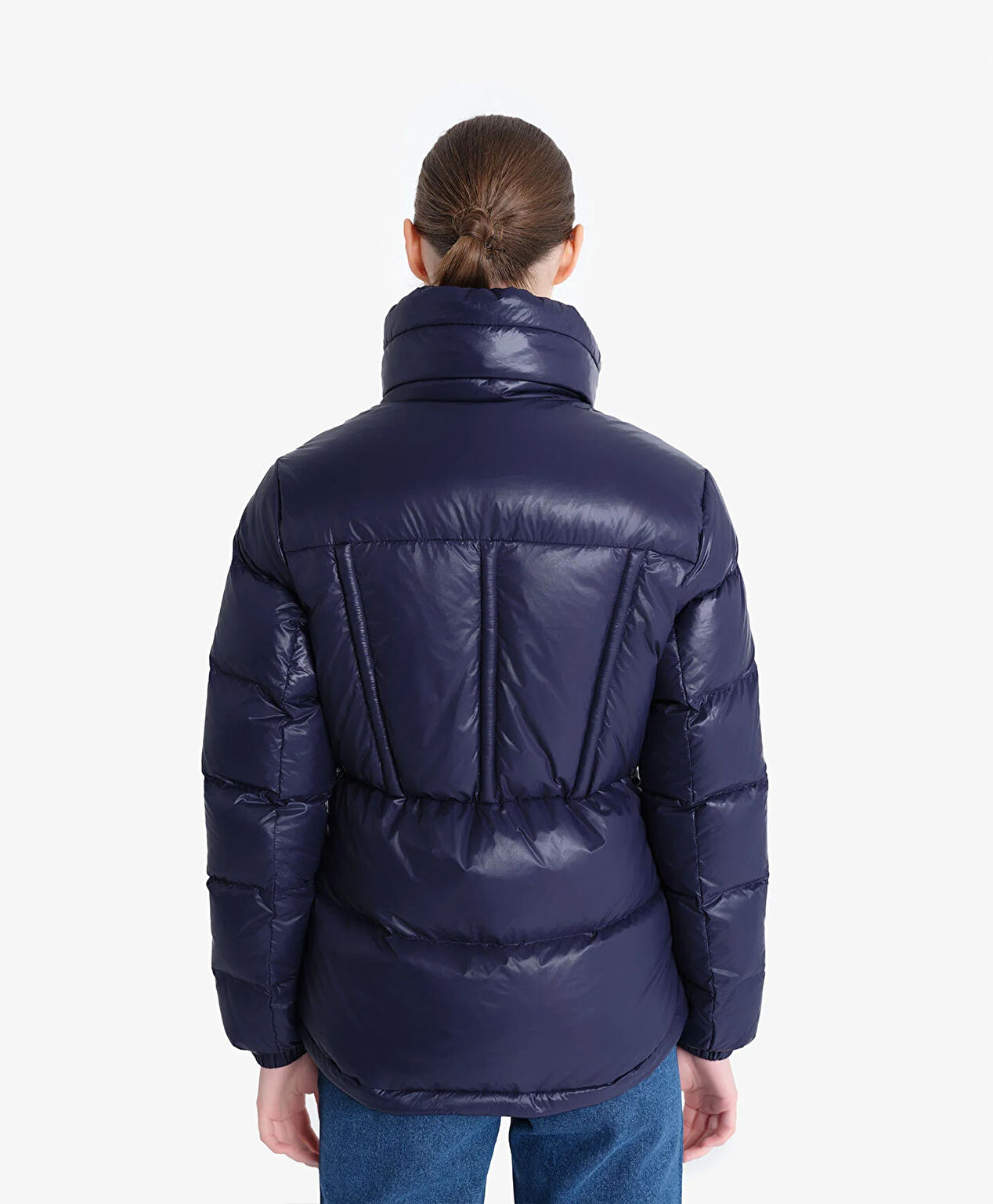 Kadın Parlak İndigo Su İtici Mont - 6