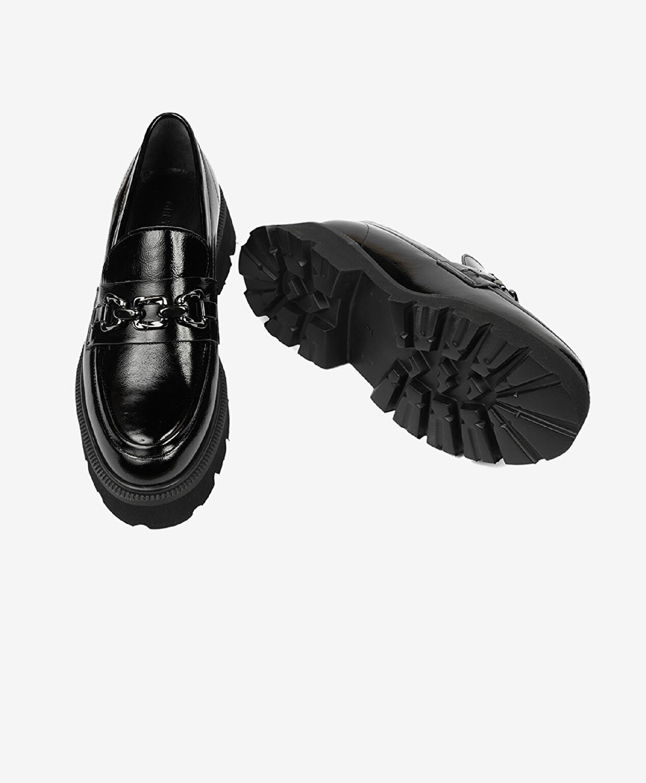 Kadın Siyah Kırışık Rugan Hakiki Deri Loafer Ayakkabı - 6